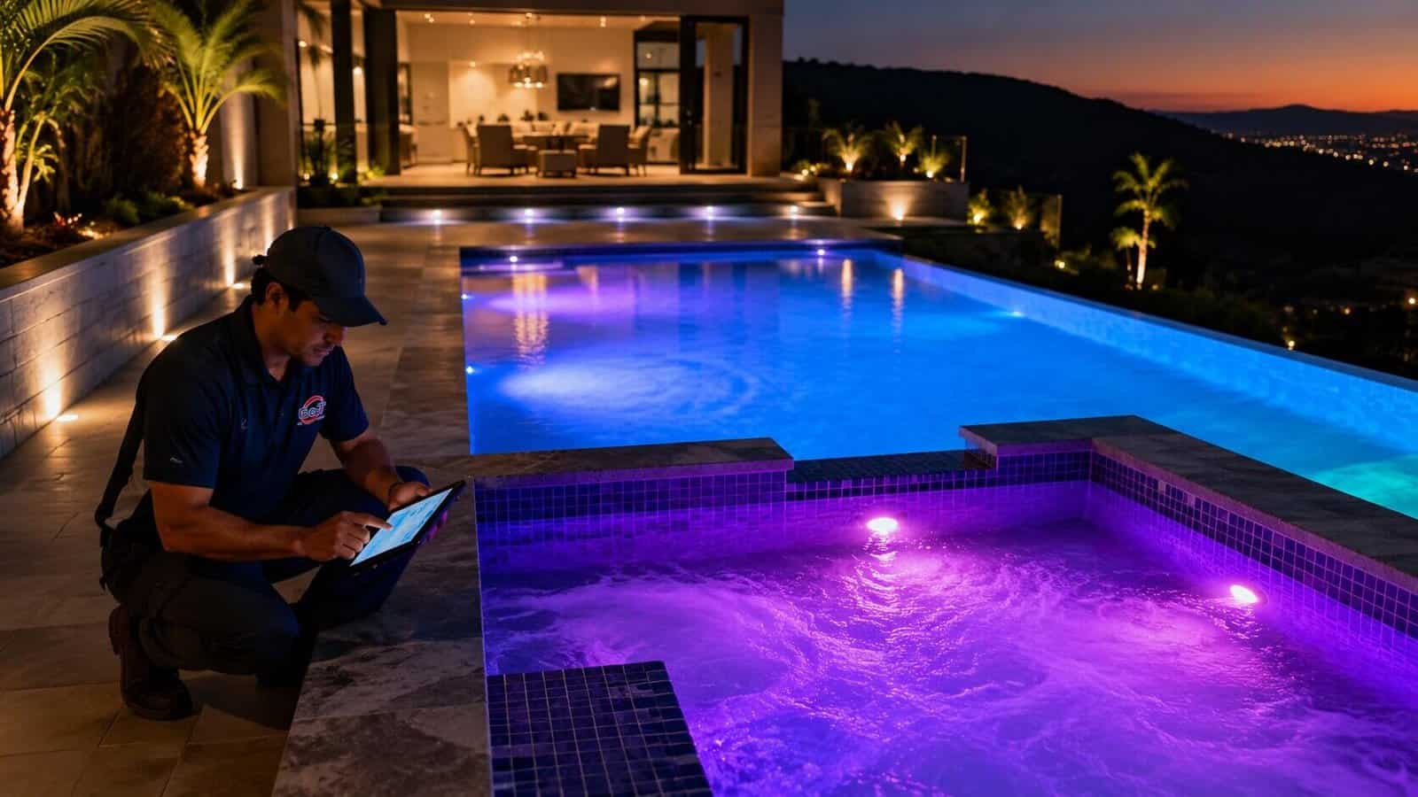 Iluminación LED en piscinas